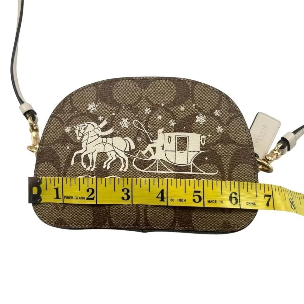 Coach NWOT Mini Serena Half Moon Satchel In Signature Canvas Tan